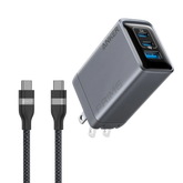 Anker Prime Charger (100W, 3 Ports, GaN) and Anker USB-C to USB-C Cable (3 ft / 6 ft, 240W, Upcycled-Braided)