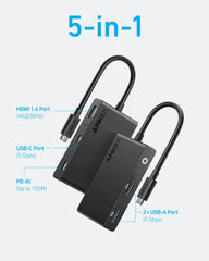 Refurbished Anker <b>332</b> USB-C Hub (5-in-1, 4K HDMI)