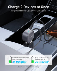Anker Nano 75W Car Charger and Anker Nano Car Mount (Magnetic, Detachable Pad)