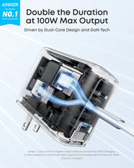 Anker Charger (100W, 3 Ports, Smart Display)