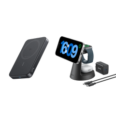 Anker MagGo Wireless Charging Station (3-in-1, Dock Stand) and Power Bank (10K, Slim)
