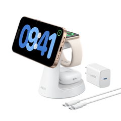 Anker MagGo Wireless Charging Station and Anker Nano Charger (45W) with USB-C to USB-C Cable