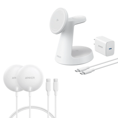 Anker MagGo Wireless Charging Station (3-in-1, Dock Stand) and Anker Zolo Magnetic Wireless Charger (2 Pack)