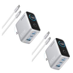 Anker Charger (100W, 3 Ports, Smart Display) 2-Pack