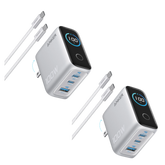 Anker Charger (100W, 3 Ports, Smart Display) 2-Pack