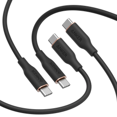 Anker <b>643</b> USB-C to USB-C Cable (Flow, Silicone,240W, 2-Pack,Midnight Black)