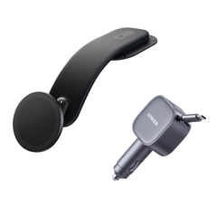 Anker Nano 75W Car Charger and Anker Nano Car Mount (Magnetic, Detachable Pad)