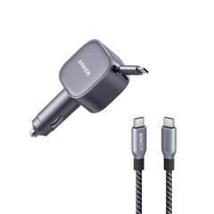Anker Nano 75W Car Charger and Anker Prime USB-C to USB-C Cable (240W, Upcycled-Braided)