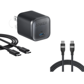 Anker Nano Charger (45W) with USB-C to USB-C Cable and Anker USB-C to USB-C Cable (6 ft, 240W, Upcycled-Braided)