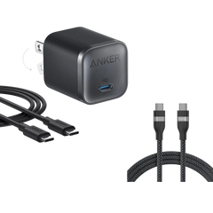 Anker Nano Charger (45W) with USB-C to USB-C Cable and Anker USB-C to USB-C Cable (6 ft, 240W, Upcycled-Braided)