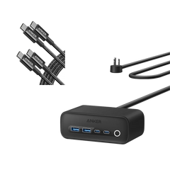 Anker 525 Charging Station and 2 Pack Anker New Nylon USB-C to USB-C Cable (6 ft)