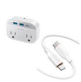 Anker Outlet Extender (5-in-1, 30W) and USB-C to USB-C Cable (Flow, Silicone)