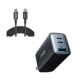 Anker <b>735</b> Charger (Nano II 65W) and New Nylon USB-C to USB-C 100W Cable (10 ft)