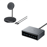 Anker Prime Charger (200W, 6 Ports, GaN) & Anker MagGo Wireless Charger (2-in-1, Stand)