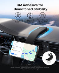 Anker Nano Car Mount (Magnetic, Detachable Pad) and Anker <b>323</b> Charger (52.5W) with USB-C to USB-C cable