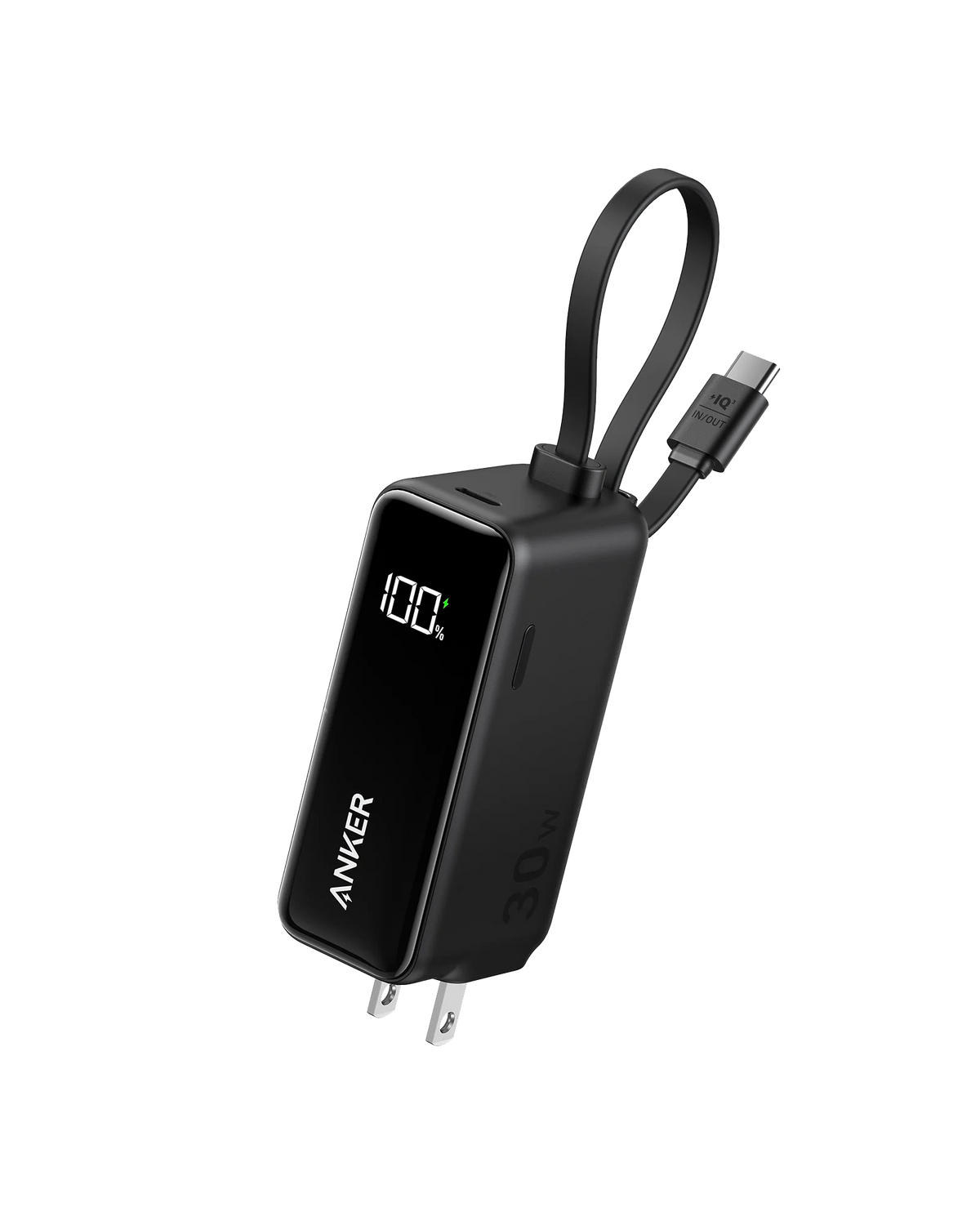 Anker Power Bank (30W, 5k,  Fusion, Built-In USB-C Cable)