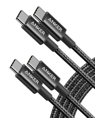 2 Pack Anker New Nylon USB-C to USB-C Cable (3 ft / 6 ft)