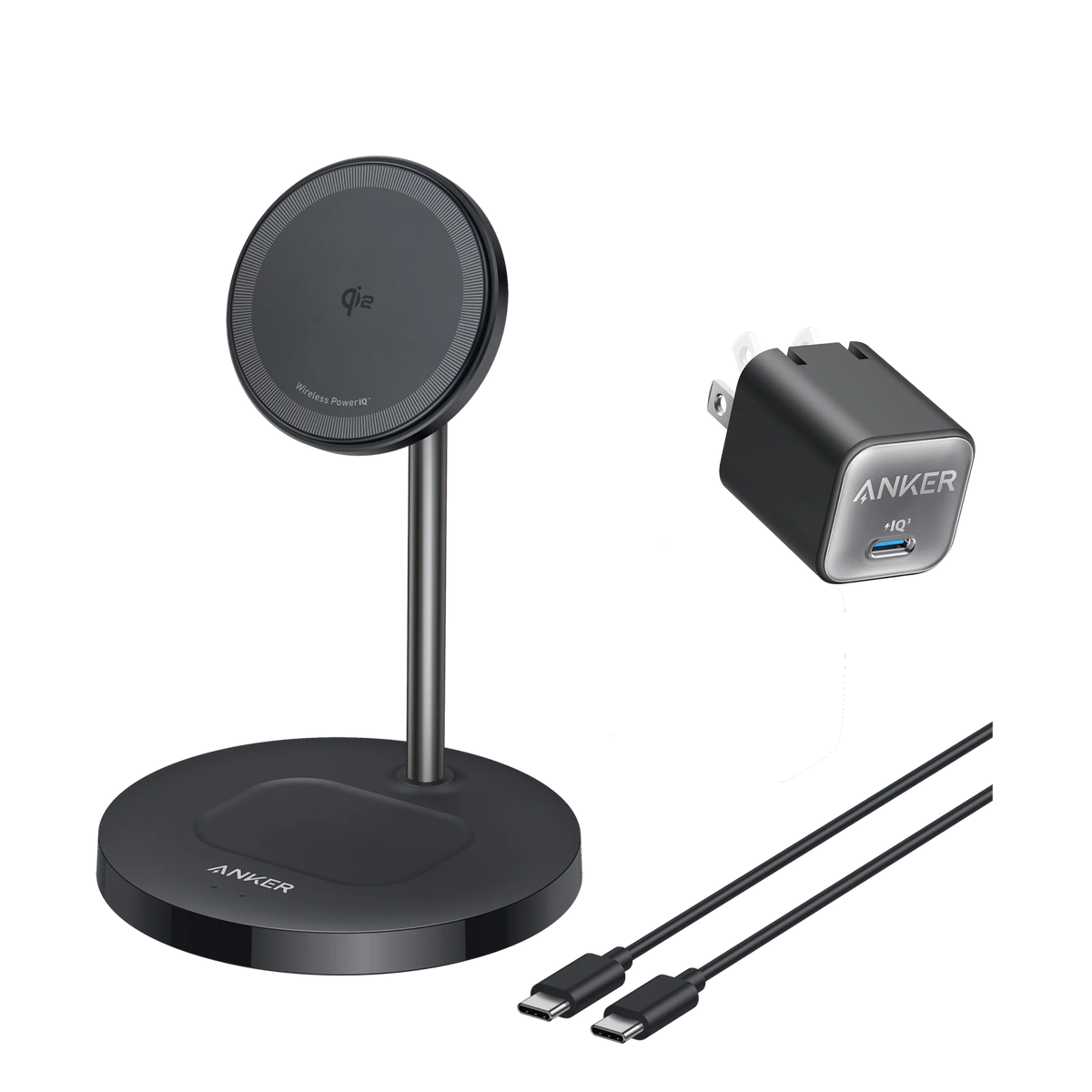 Anker Nano Charger (30W) and Anker MagGo Wireless Charger (2-in-1, Stand)