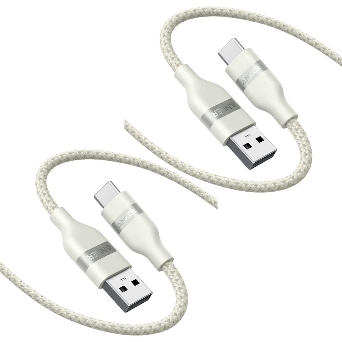 Anker USB-A to USB-C Cable (3 ft, Upcycled-Braided)（2 Pack）