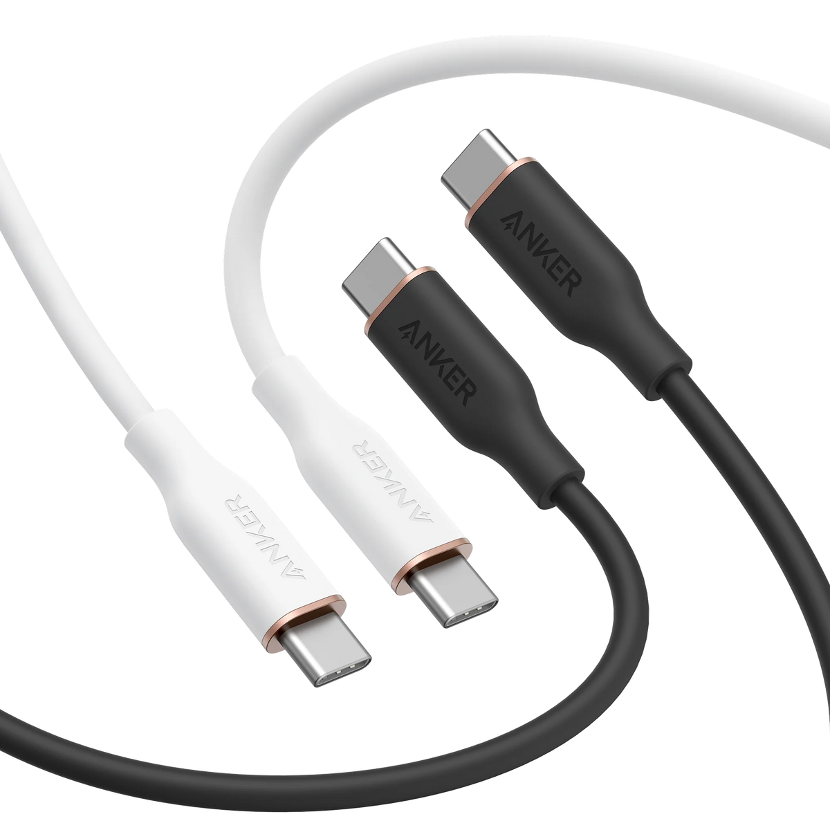 Anker <b>643</b> USB-C to USB-C Cable (Flow, Silicone,240W, 2-Pack,Midnight Black)