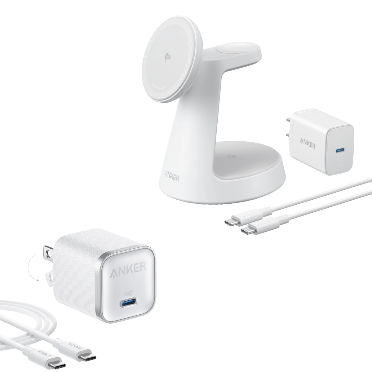 Anker MagGo Wireless Charging Station and Anker Nano Charger (45W) with USB-C to USB-C Cable