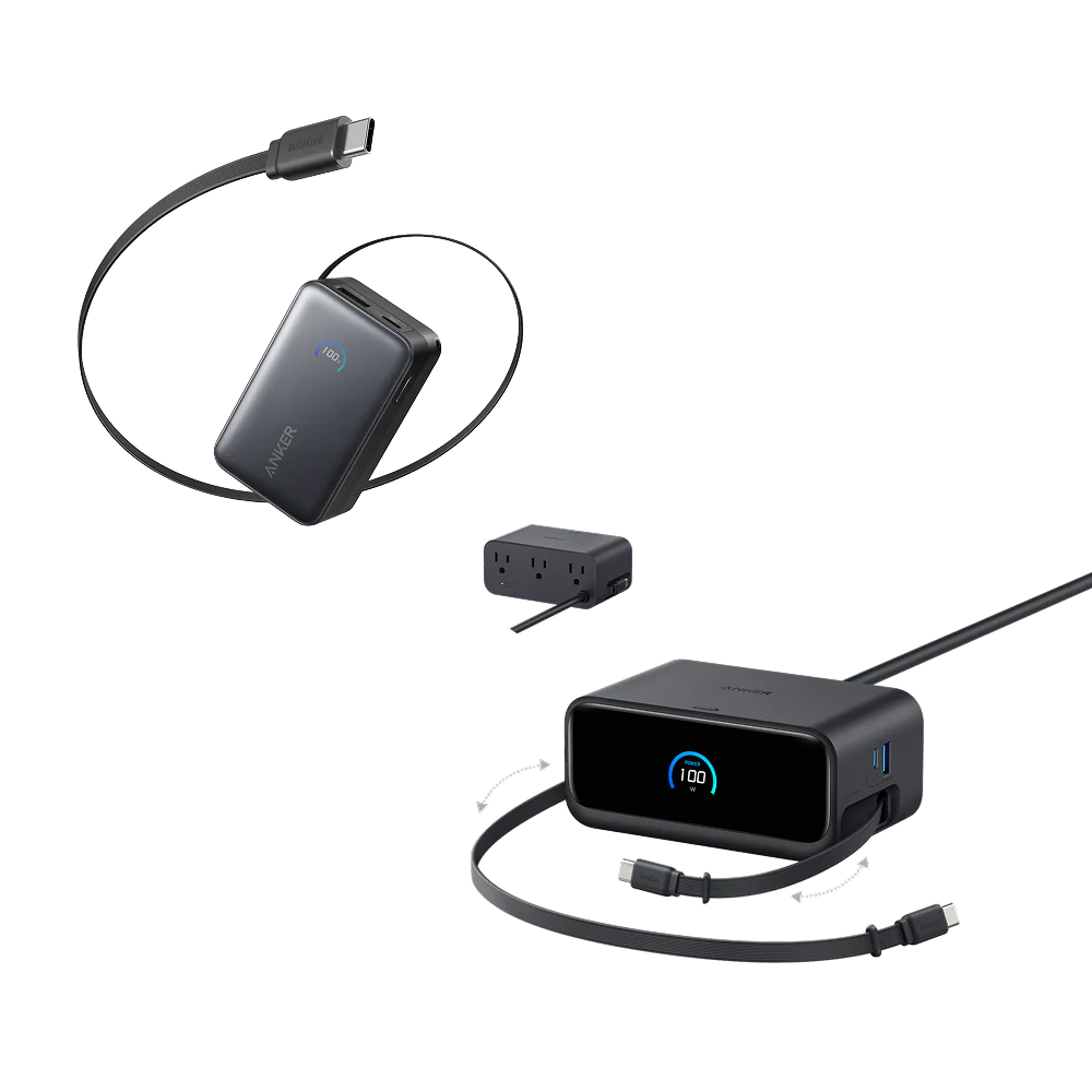 Anker Nano Charging Station (7-in-1, 100W) & Anker Nano Power Bank (10K, 45W, Built-In Retractable USB-C Cable)