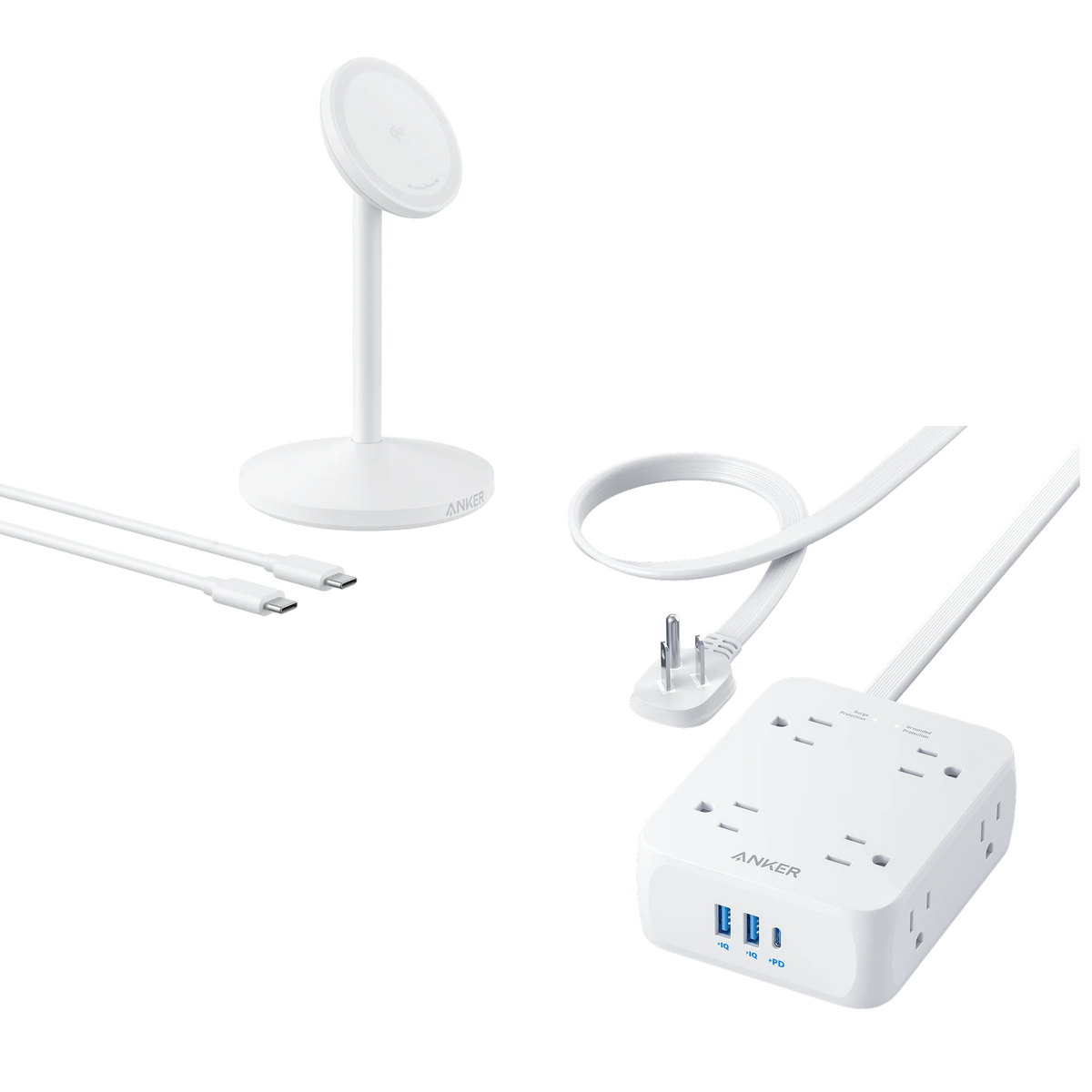 Anker <b>341</b> USB Power Strip and Anker MagGo Wireless Charger (Stand)