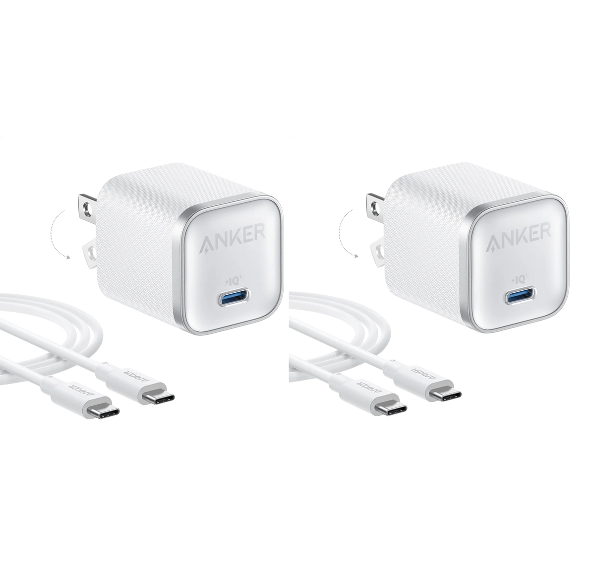 Anker Nano Charger (45W) with USB-C to USB-C Cable 2-Pack