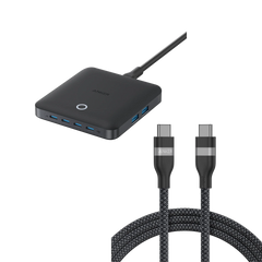 Anker Nano Charger (130W, 6 Ports) with 240W USB-C to USB-C Cable