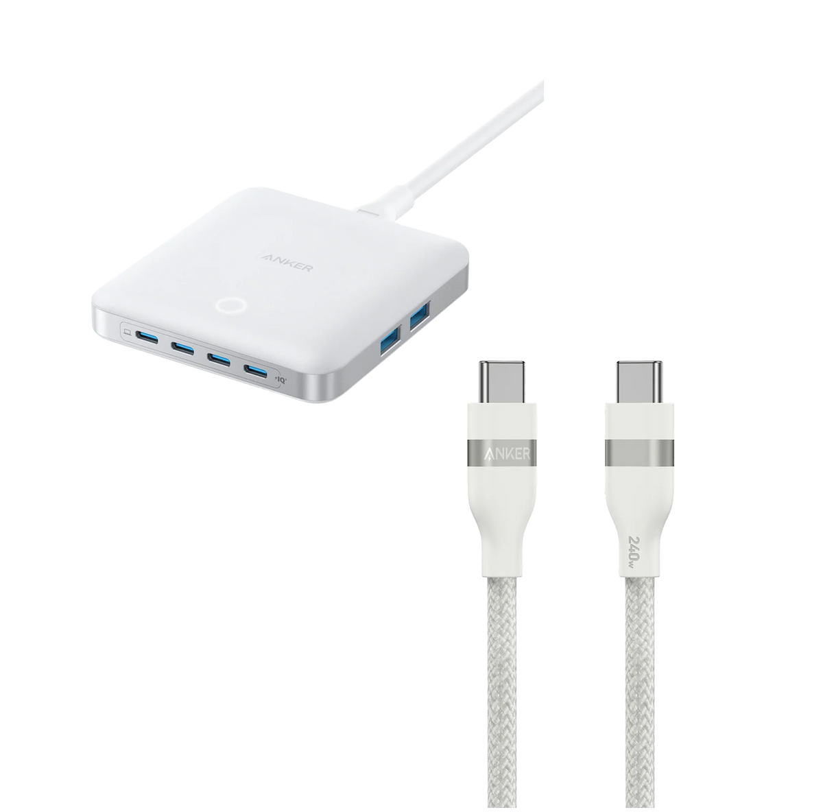 Anker Nano Charger (130W, 6 Ports) with 240W USB-C to USB-C Cable