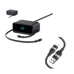 Anker Nano Charging Station (7-in-1, 100W) & Anker USB-A to USB-C Cable (6 ft, Upcycled-Braided)