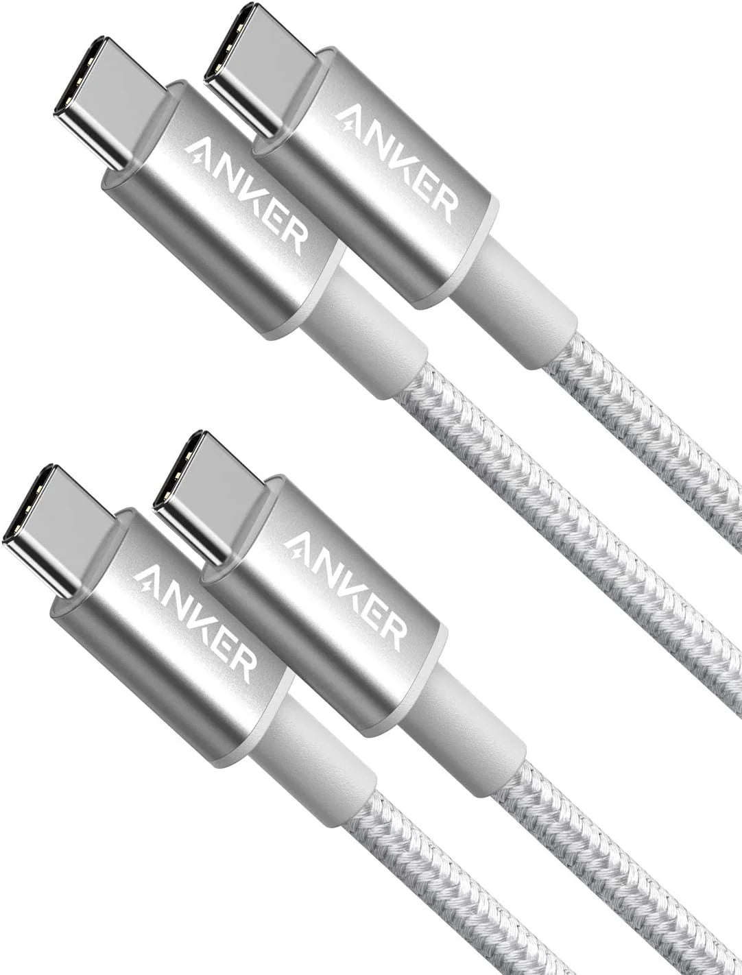 2 Pack Anker New Nylon USB-C to USB-C Cable (3 ft / 6 ft)