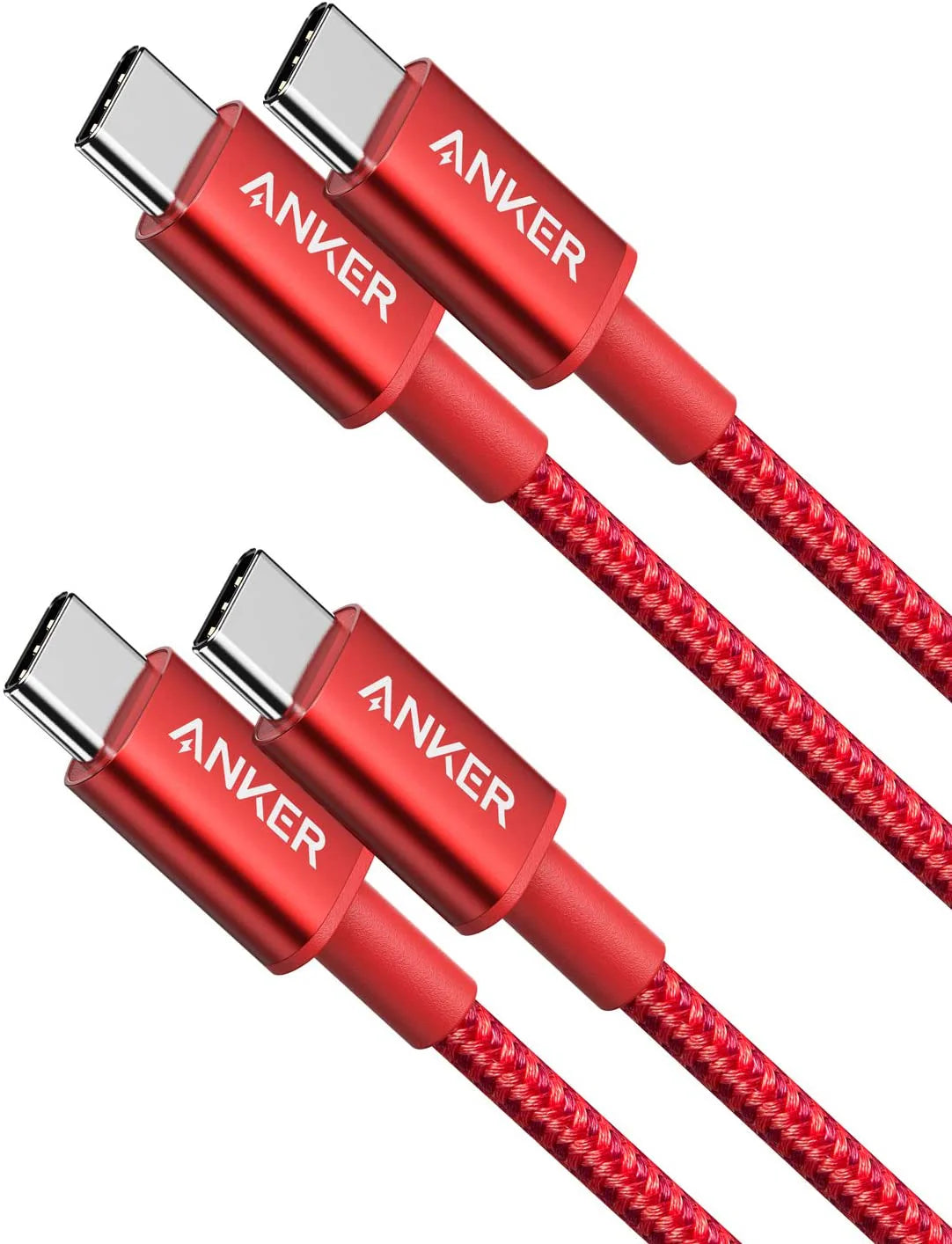 2 Pack Anker New Nylon USB-C to USB-C Cable (3 ft / 6 ft)