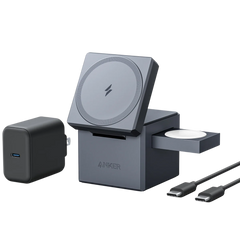 Anker 3-in-1 Cube with MagSafe and Anker Power Bank (30W, 5k,  Fusion, Built-In USB-C Cable)