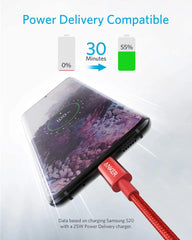 4 Pack New Nylon USB C to USB C Cable (3.3 ft 60W)